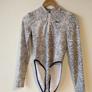 Nike snakeskin print long sleeve bodysuit